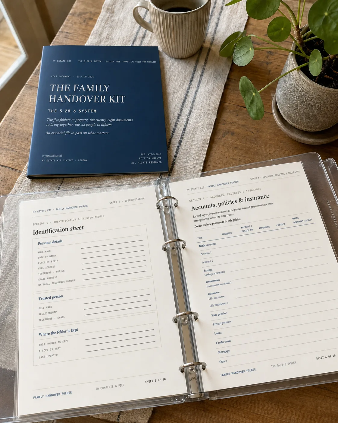 The Family Handover Kit, received and filled in