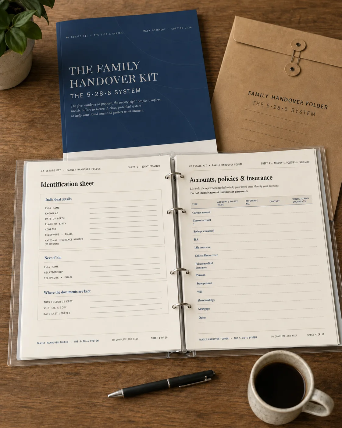 The Family Handover Kit, received and filled in