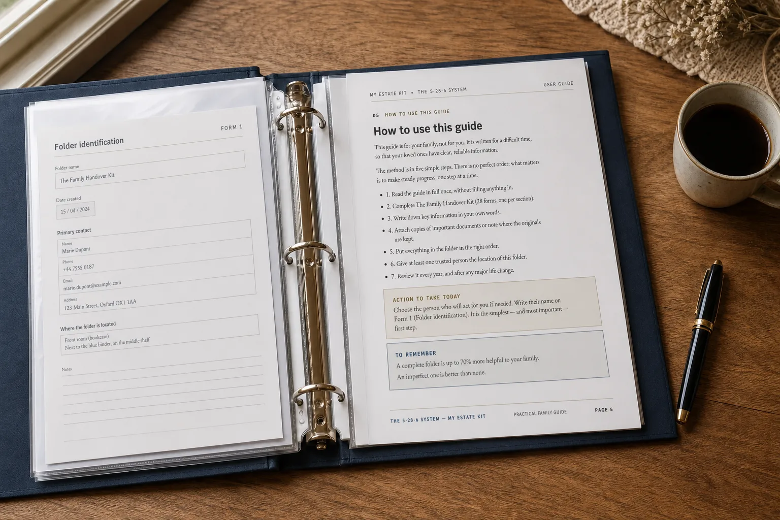 The Family Handover Kit folder